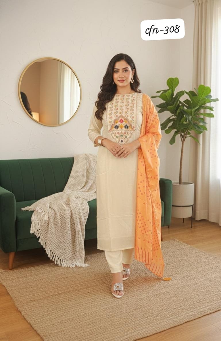 CFN-308:Pure Tissue silk kurti - Image 5