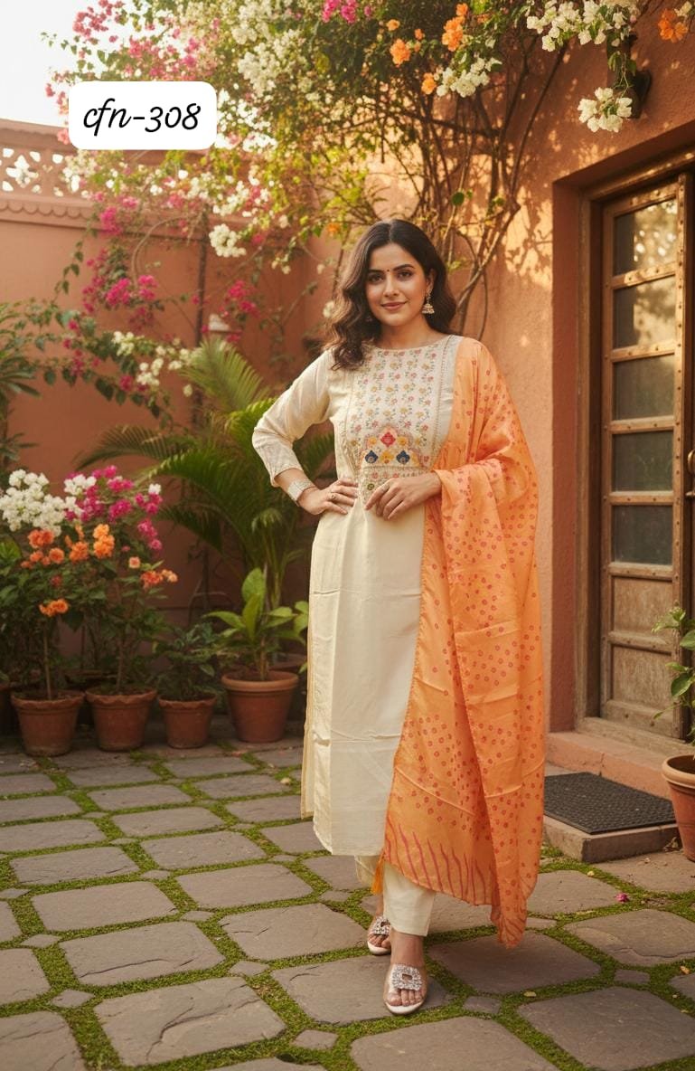 CFN-308:Pure Tissue silk kurti