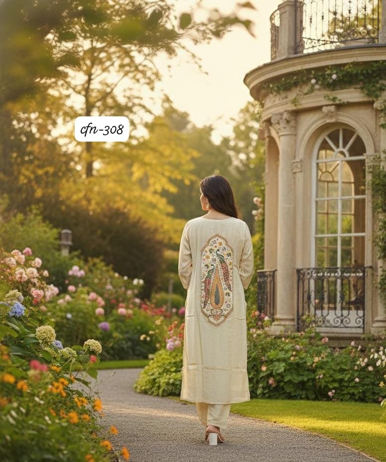 CFN-308:Pure Tissue silk kurti - Image 6