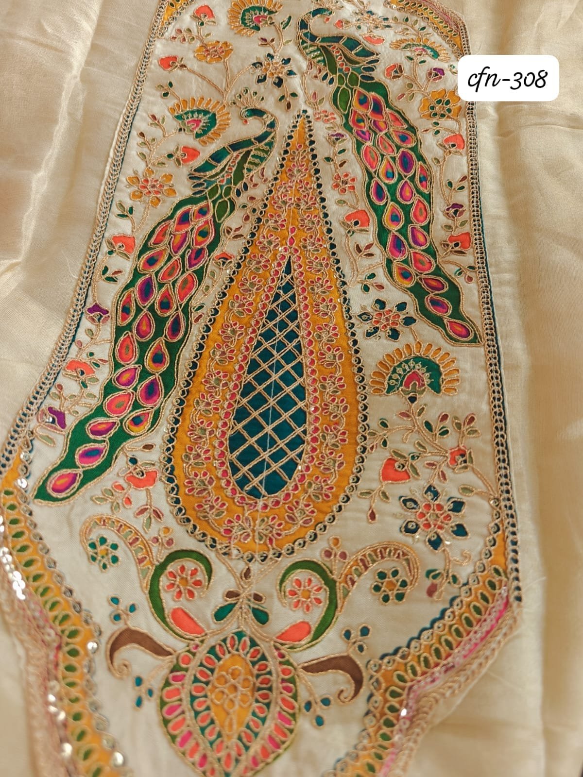 CFN-308:Pure Tissue silk kurti - Image 7